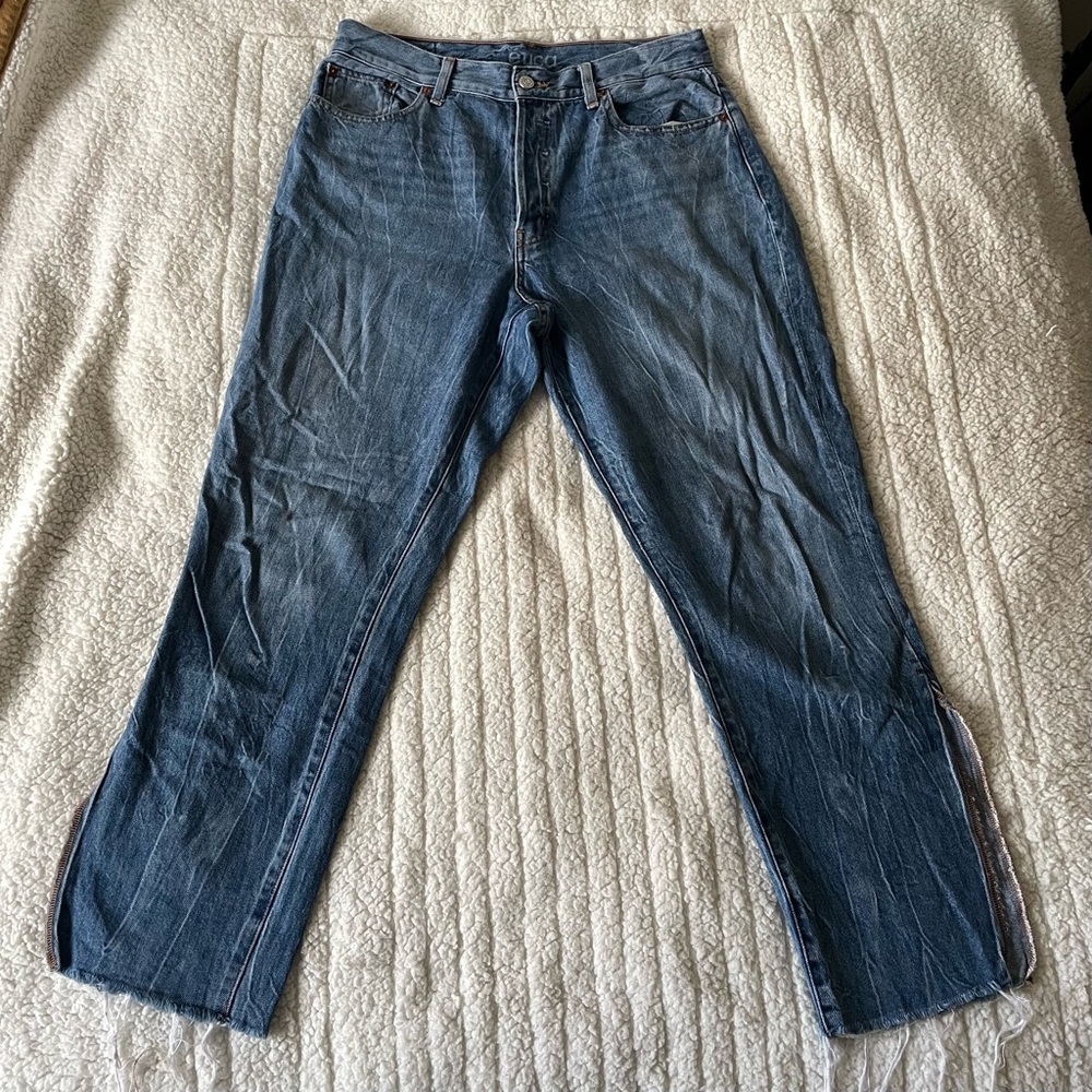 Etica Alex Boy Skinny Ankle with Side Slit Hem Jeans High Rise Medium Wash Jeans